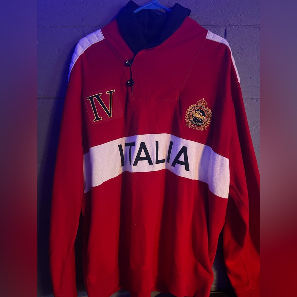 Ralph Lauren Italia Red and White Men's Polo